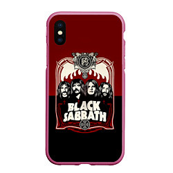 Чехол iPhone XS Max матовый Black Sabbath, цвет: 3D-малиновый