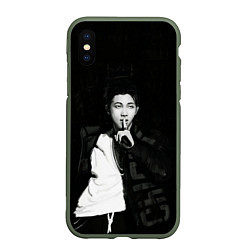 Чехол iPhone XS Max матовый Namjoon black, цвет: 3D-темно-зеленый