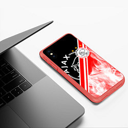 Чехол iPhone XS Max матовый FC AJAX AMSTERDAM ФК АЯКС цвета 3D-красный — фото 2