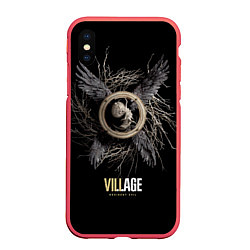 Чехол iPhone XS Max матовый Resident Evil Village, цвет: 3D-красный