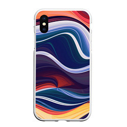 Чехол iPhone XS Max матовый Colored lines