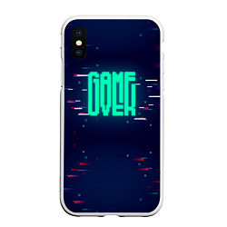 Чехол iPhone XS Max матовый Game Over, цвет: 3D-белый