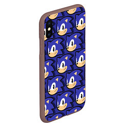 Чехол iPhone XS Max матовый Sonic pattern, цвет: 3D-коричневый — фото 2