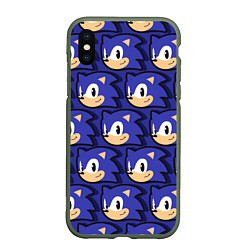 Чехол iPhone XS Max матовый Sonic pattern