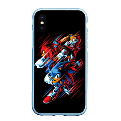 Чехол iPhone XS Max матовый Sonics team, цвет: 3D-голубой