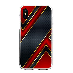 Чехол iPhone XS Max матовый Black & Red 3D