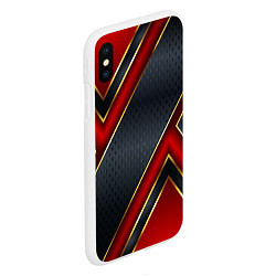 Чехол iPhone XS Max матовый Black & Red 3D, цвет: 3D-белый — фото 2