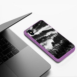Чехол iPhone XS Max матовый ТУМАННЫЙ ЛЕС МРАЧНЫЙ ЛЕС, цвет: 3D-фиолетовый — фото 2