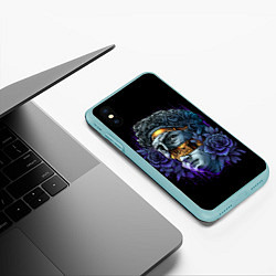 Чехол iPhone XS Max матовый David Skull, цвет: 3D-мятный — фото 2