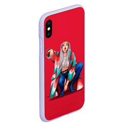 Чехол iPhone XS Max матовый Kill the love Lisa, цвет: 3D-светло-сиреневый — фото 2