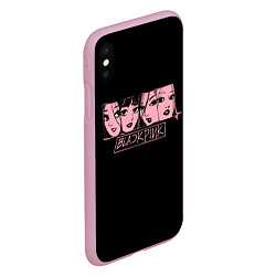 Чехол iPhone XS Max матовый Black Pink Art, цвет: 3D-розовый — фото 2