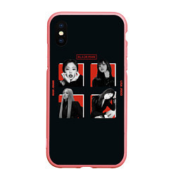 Чехол iPhone XS Max матовый BLACKPINK Red and black