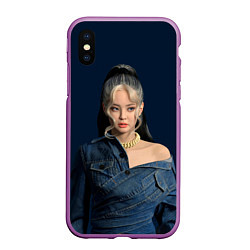 Чехол iPhone XS Max матовый Jennie jeans, цвет: 3D-фиолетовый