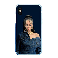 Чехол iPhone XS Max матовый Jennie jeans, цвет: 3D-голубой