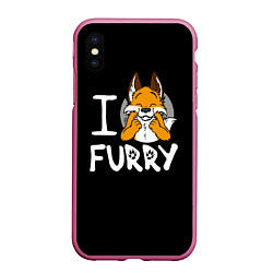 Чехол iPhone XS Max матовый I love furry