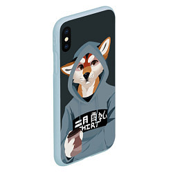 Чехол iPhone XS Max матовый Furry fox, цвет: 3D-голубой — фото 2