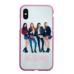 Чехол iPhone XS Max матовый Blackpink Squad, цвет: 3D-малиновый