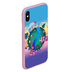 Чехол iPhone XS Max матовый Animal crossing world, цвет: 3D-розовый — фото 2