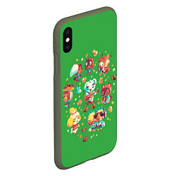 Чехол iPhone XS Max матовый Party Crossing, цвет: 3D-темно-зеленый — фото 2