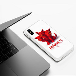 Чехол iPhone XS Max матовый Hades wolf, цвет: 3D-белый — фото 2