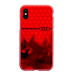 Чехол iPhone XS Max матовый Audi - Racing Line, цвет: 3D-красный