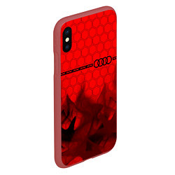 Чехол iPhone XS Max матовый Audi - Racing Line, цвет: 3D-красный — фото 2