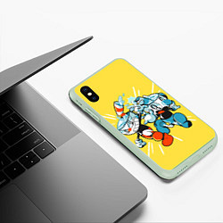 Чехол iPhone XS Max матовый Cuphead bros, цвет: 3D-салатовый — фото 2