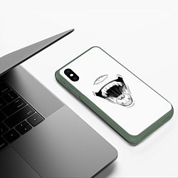 Чехол iPhone XS Max матовый Sukunas Laugh, цвет: 3D-темно-зеленый — фото 2