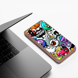Чехол iPhone XS Max матовый Граффити, цвет: 3D-коричневый — фото 2