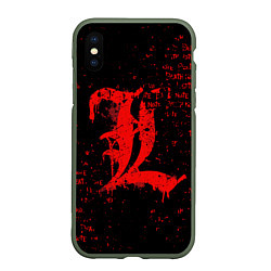 Чехол iPhone XS Max матовый Тетрадь смерти Логотип red