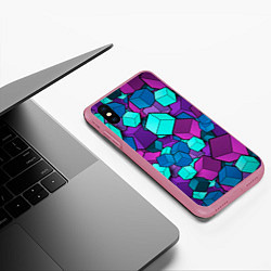 Чехол iPhone XS Max матовый СИРЕНЕВЫЕ КУБЫ, цвет: 3D-малиновый — фото 2