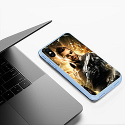 Чехол iPhone XS Max матовый Adam Jensen, цвет: 3D-голубой — фото 2