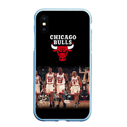 Чехол iPhone XS Max матовый CHICAGO BULLS 3, цвет: 3D-голубой