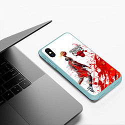 Чехол iPhone XS Max матовый CHICAGO BULLS 9, цвет: 3D-мятный — фото 2