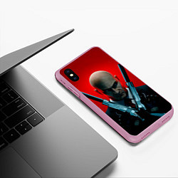 Чехол iPhone XS Max матовый Agent here, цвет: 3D-розовый — фото 2