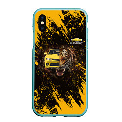 Чехол iPhone XS Max матовый Chevrolet, цвет: 3D-мятный