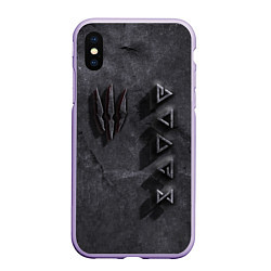 Чехол iPhone XS Max матовый THE WITCHER КАМЕНЬ