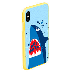 Чехол iPhone XS Max матовый Акула bite, цвет: 3D-желтый — фото 2