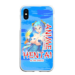 Чехол iPhone XS Max матовый Anime vs Hentai, цвет: 3D-белый