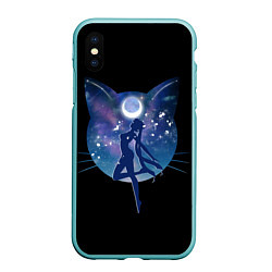 Чехол iPhone XS Max матовый Sailor Moon силуэт