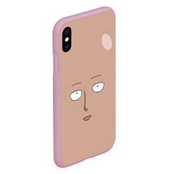 Чехол iPhone XS Max матовый Сайтама One-Punch Man, цвет: 3D-розовый — фото 2