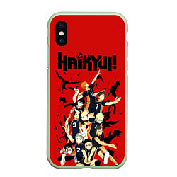 Чехол iPhone XS Max матовый Старшая Карасуно Haikyuu!!, цвет: 3D-салатовый