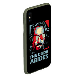 Чехол iPhone XS Max матовый The Dude Abides Лебовски, цвет: 3D-темно-зеленый — фото 2