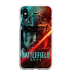 Чехол iPhone XS Max матовый Battlefield 2042 Soldier face