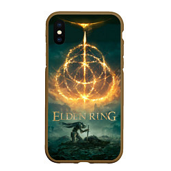 Чехол iPhone XS Max матовый Elden Ring key art, цвет: 3D-коричневый