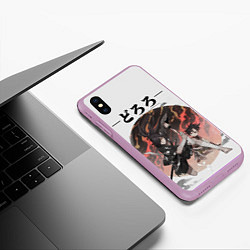 Чехол iPhone XS Max матовый Дороро и Хяккимару, цвет: 3D-сиреневый — фото 2