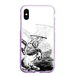 Чехол iPhone XS Max матовый A demon on a horse, цвет: 3D-сиреневый