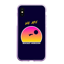 Чехол iPhone XS Max матовый We are rocket horizon, цвет: 3D-сиреневый