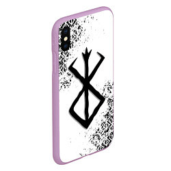 Чехол iPhone XS Max матовый БЕРСЕРК logo чб, цвет: 3D-сиреневый — фото 2