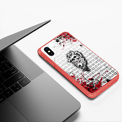 Чехол iPhone XS Max матовый Скандинавские символы, цвет: 3D-красный — фото 2